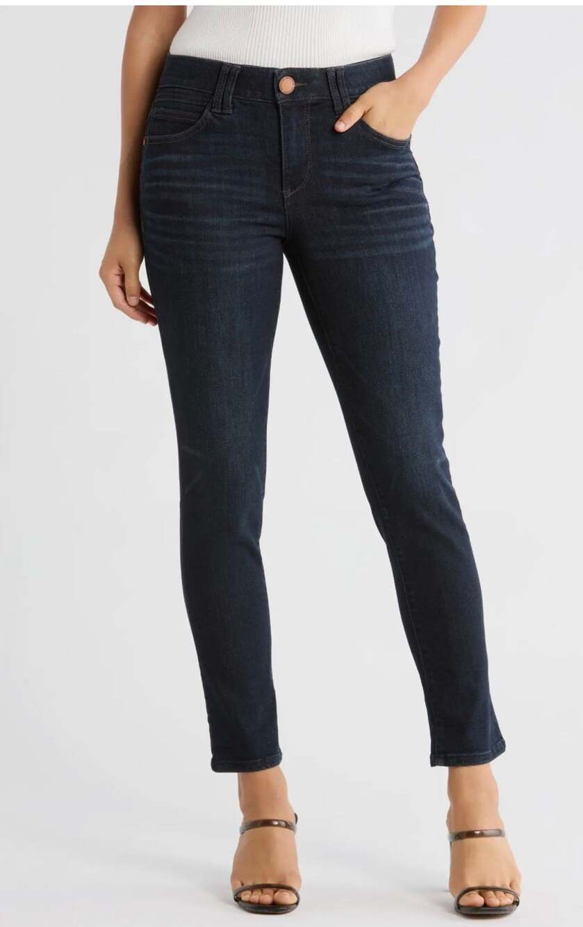 NEW Wit & Wisdom Ab-solution Skinny straight Jeans Size 14 Indigo Dark Wash Deni